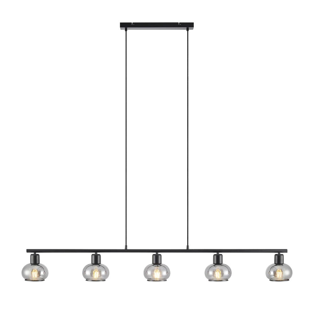 Buy Island Pendant Lights Australia MARBELL Island Pendant 5 Lights Black Smoke - MARBELL PE5-BKSM