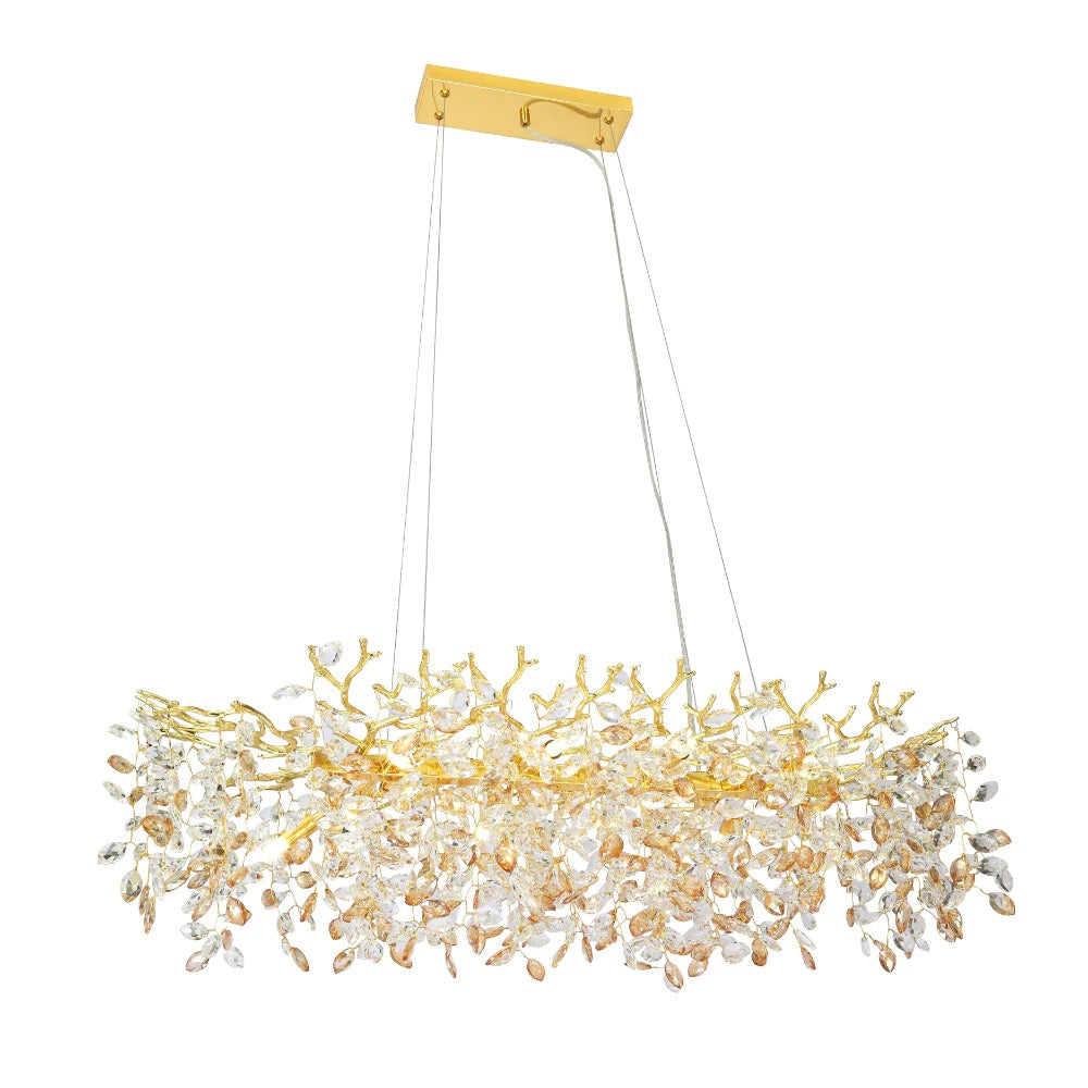 Buy Pendant Lights Australia MOLENA Rectangular Pendant 10 Lights Gold Amber - MOLENA PE10RE-GD
