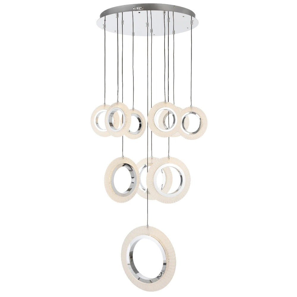 LUNA Cluster Pendant 10 Lights Chrome 3CCT - LUNA PE10-CH3C