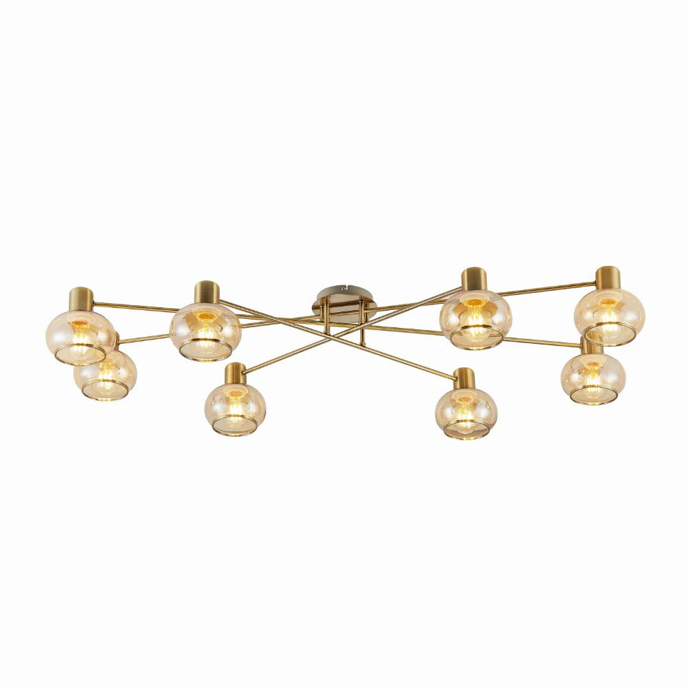 MARBELL Semi-Flush Mount 8 Lights Antique Brass - MARBELL CTC8ABAM