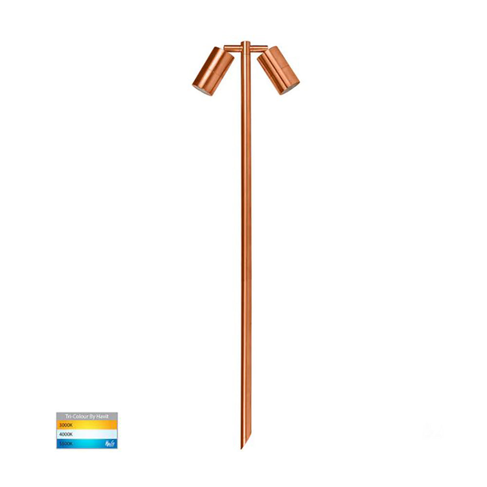 Buy Spike Lights Australia Tivah Spike 2 Spotlights 12V Adjustable Copper 3CCT - HV1405T-CP