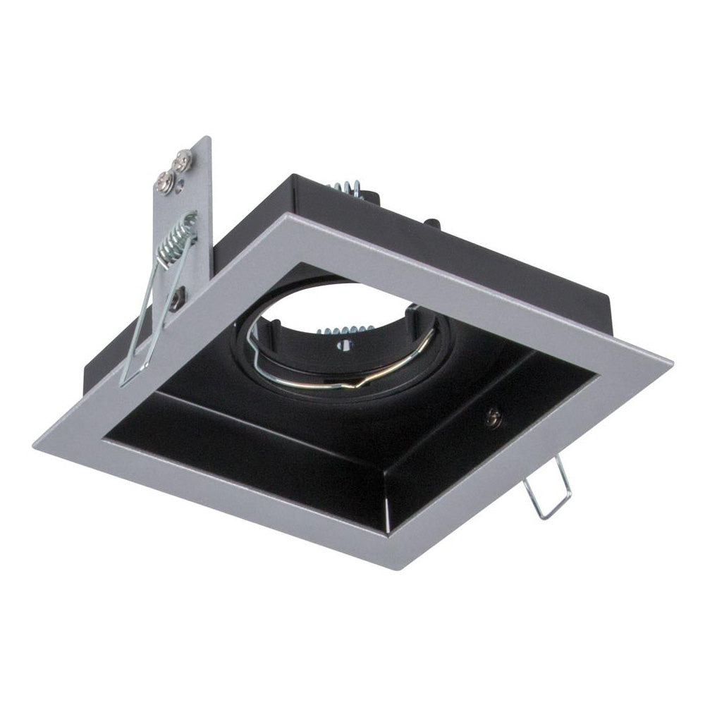 Slotter Square Downlight Frame W118mm Silver Aluminium - 70001