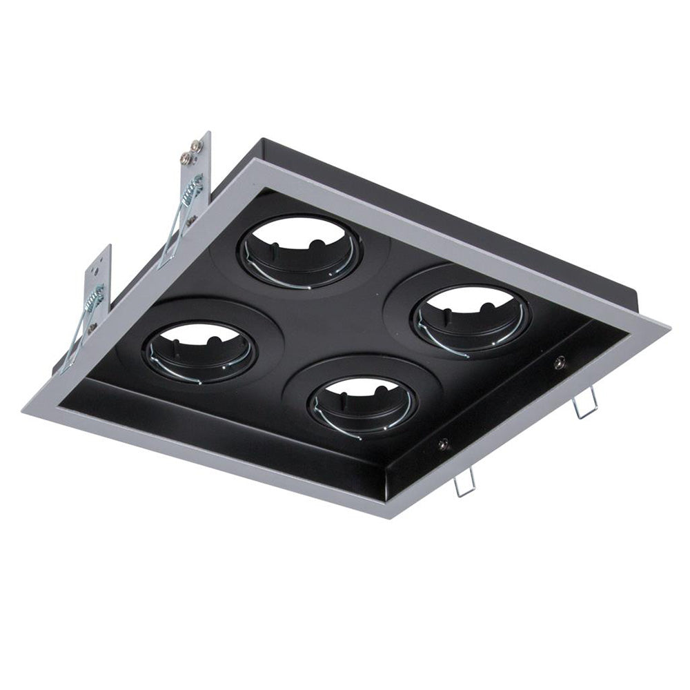Buy Downlight Frames Australia Slotter Square Downlight Frame W226mm Silver Aluminium - 70009