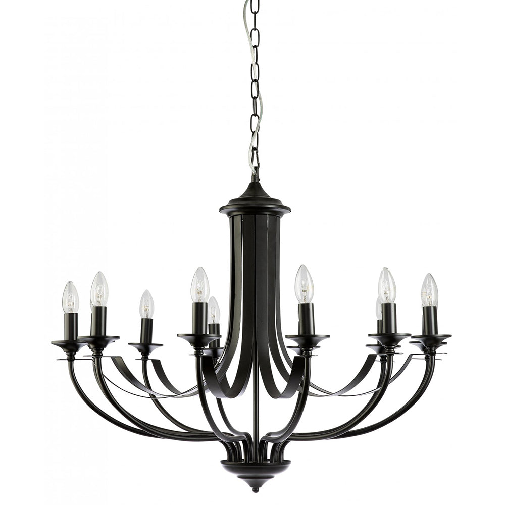 Buy Chandeliers Australia Fiorentino Lighting - HOODSHIRE 12 Light Chandelier Black