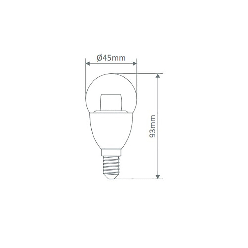 Buy LED Globes Australia Key Fancy Round LED Globe SES 240V 6W Clear 6500K - 65050