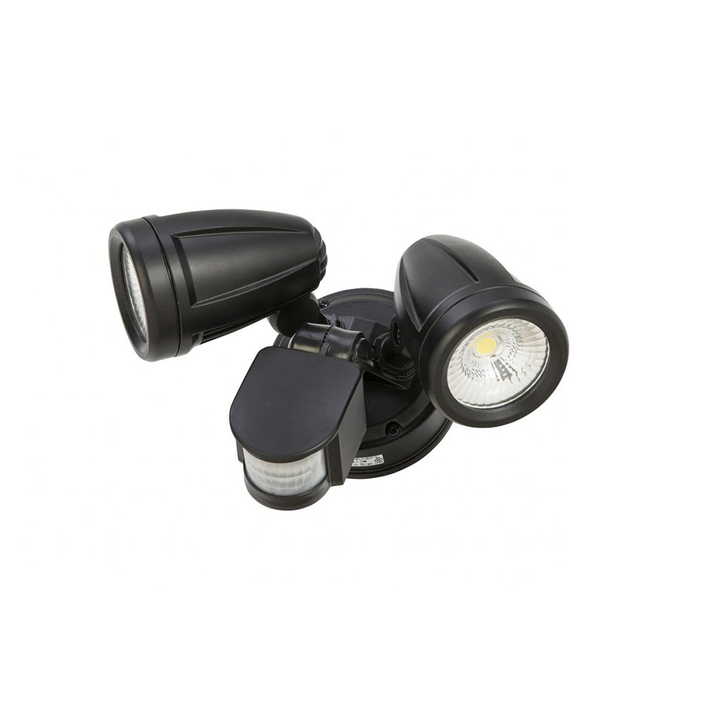 Buy Security Wall Lights Australia Fiorentino Lighting - MELO 2 Light Spotlight Black Sensor