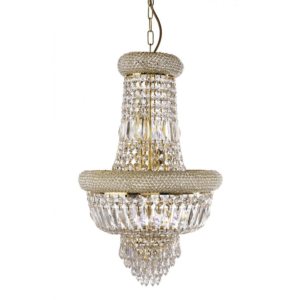 Buy Chandeliers Australia Fiorentino Lighting - OSAKA 5 Light Crystal Pendant Gold