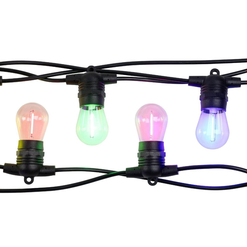 Buy Festoon Lights Australia Festoon 10 Lights 12V L8000mm Black Plastic RGB - 205974