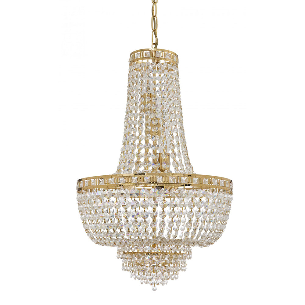 Buy Chandeliers Australia Fiorentino Lighting - SETAT 7 Light Crystal Chandelier 500mm Gold
