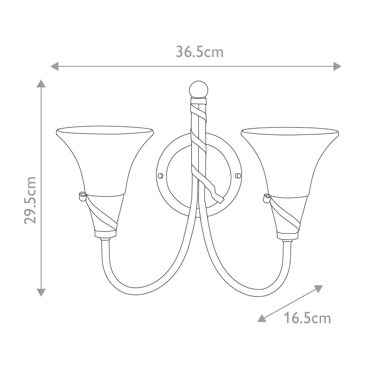 Emily 2 Light Wall Light Copper Patina - EM2-COPPER