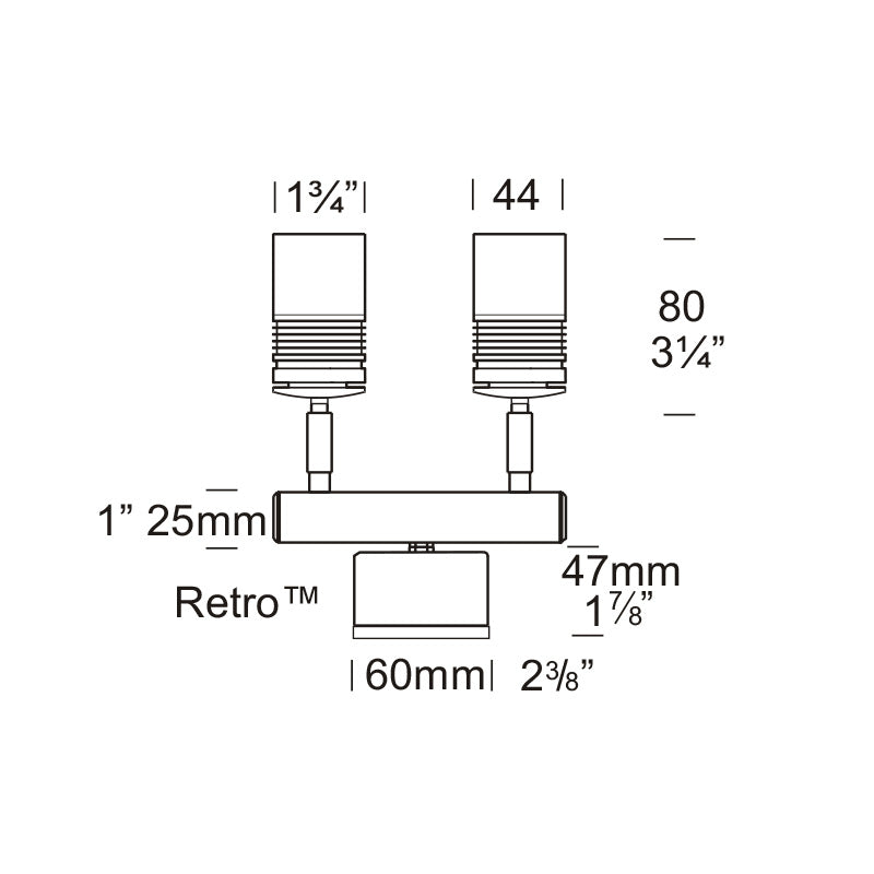 Euro Twin Wall Spotlight Retro Copper - ETWS/R/COP