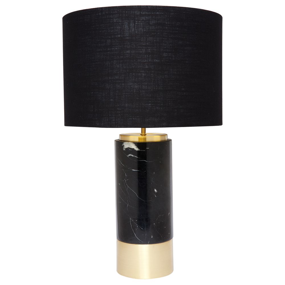 Paola Table Lamp Black & Brass Base With Black Shade - B11651