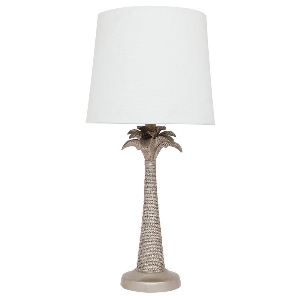 Beverly Table Lamp Antique Silver Base With White Shade - 11929