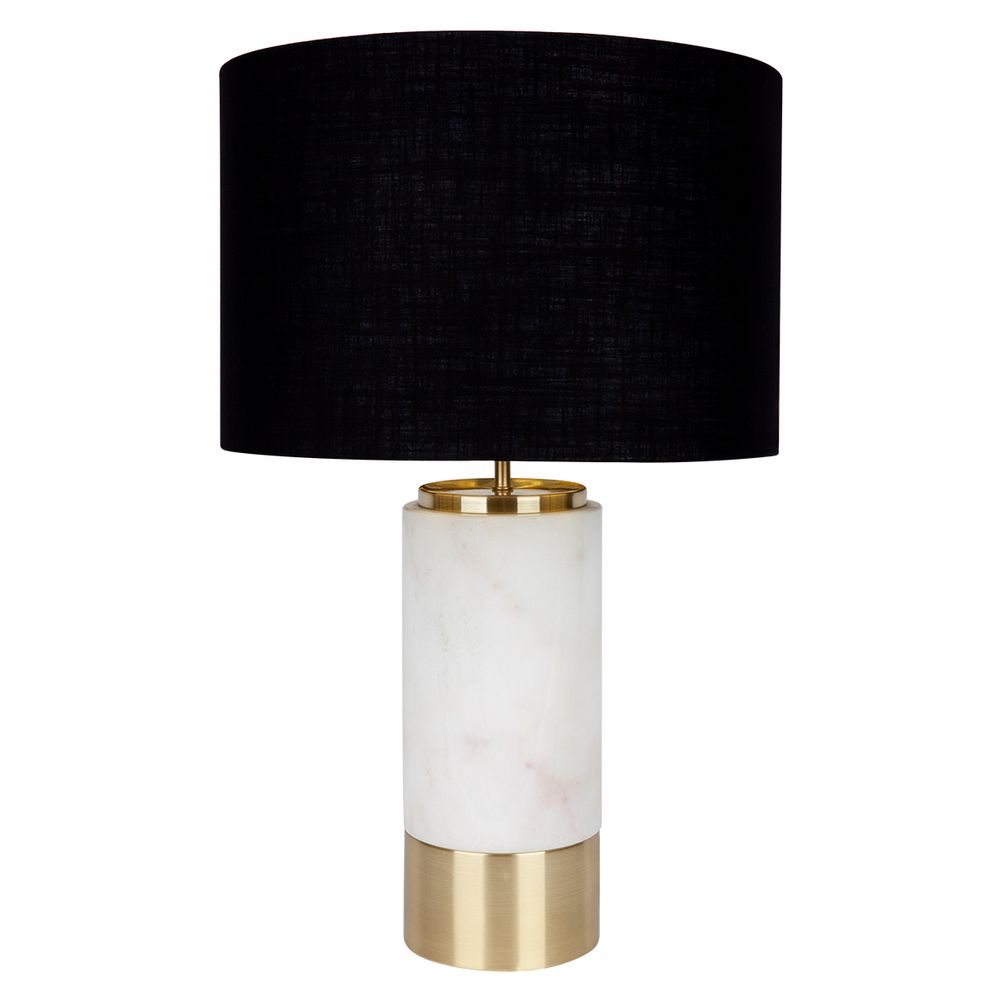 Paola Table Lamp White Base With Black Shade - B11554