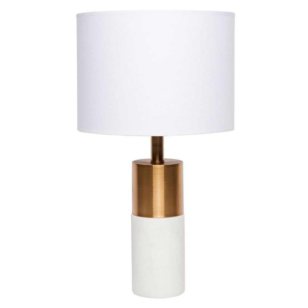 Lane Table Lamp Brass Base With White Shade - 12226
