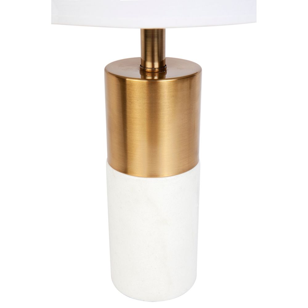 Lane Table Lamp Brass Base With White Shade - 12226