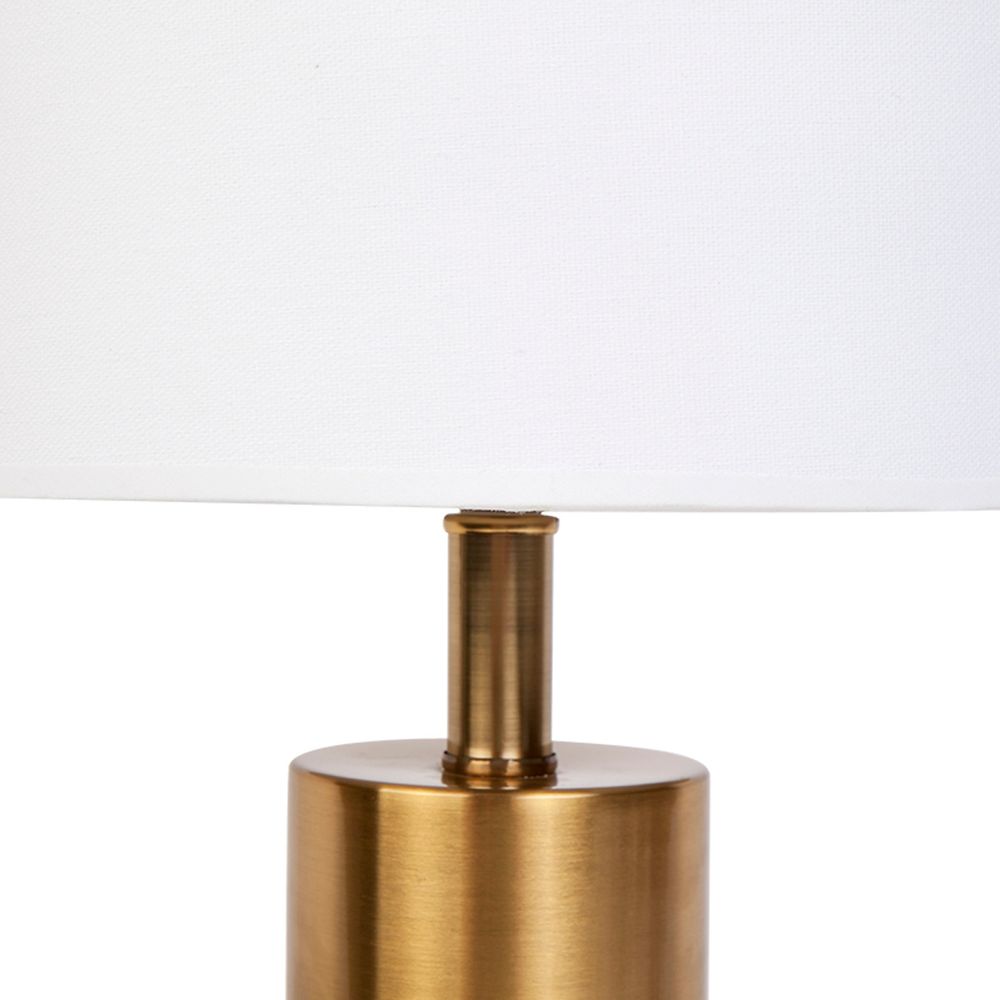 Lane Table Lamp Brass Base With White Shade - 12226