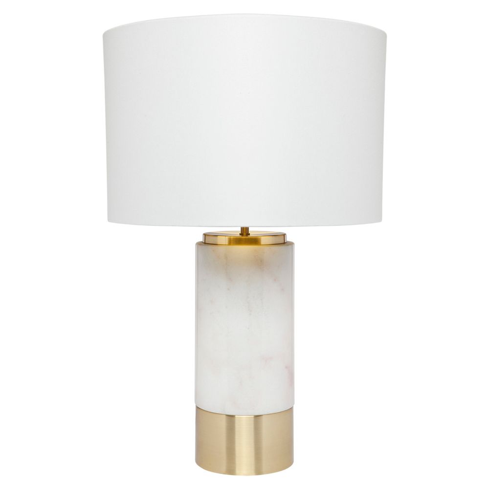 Paola Table Lamp White & Brass Base With White Shade - B12271
