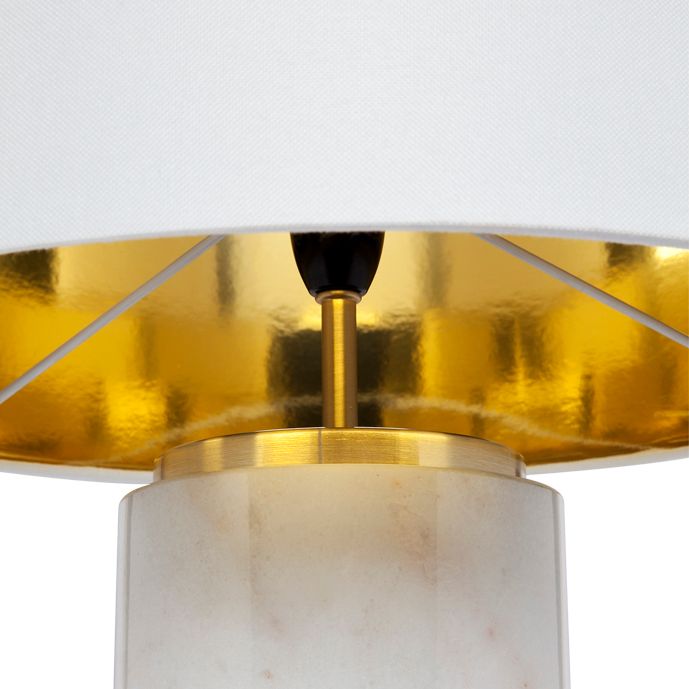Paola Table Lamp White & Brass Base With White Shade - B12271
