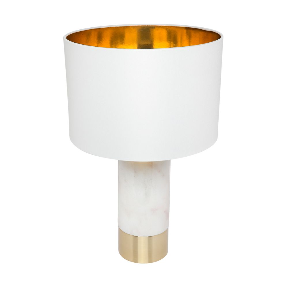 Paola Table Lamp White & Brass Base With White Shade - B12271
