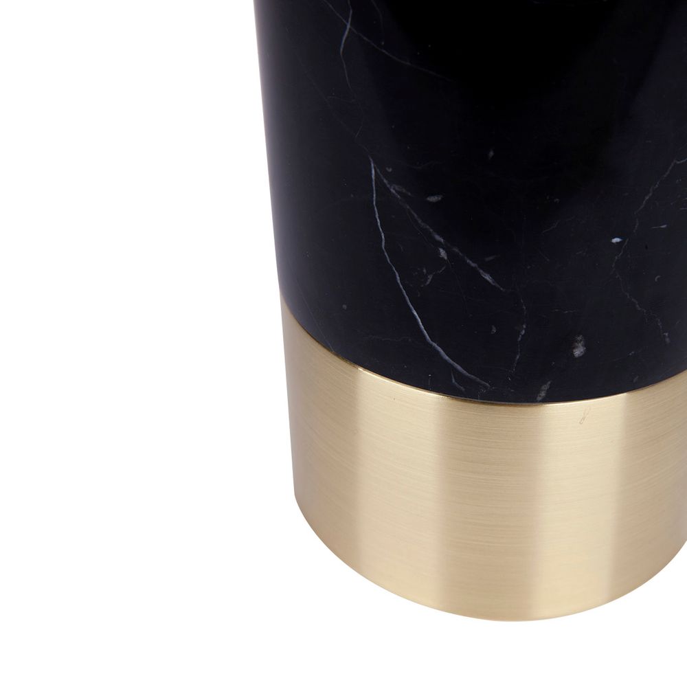 Paola Table Lamp Black & Brass Base With White Shade - B12272