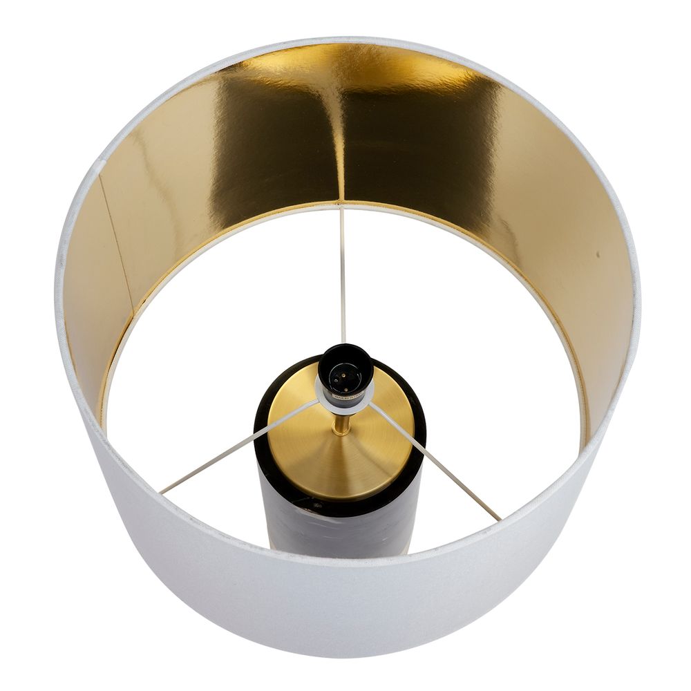 Paola Table Lamp Black & Brass Base With White Shade - B12272