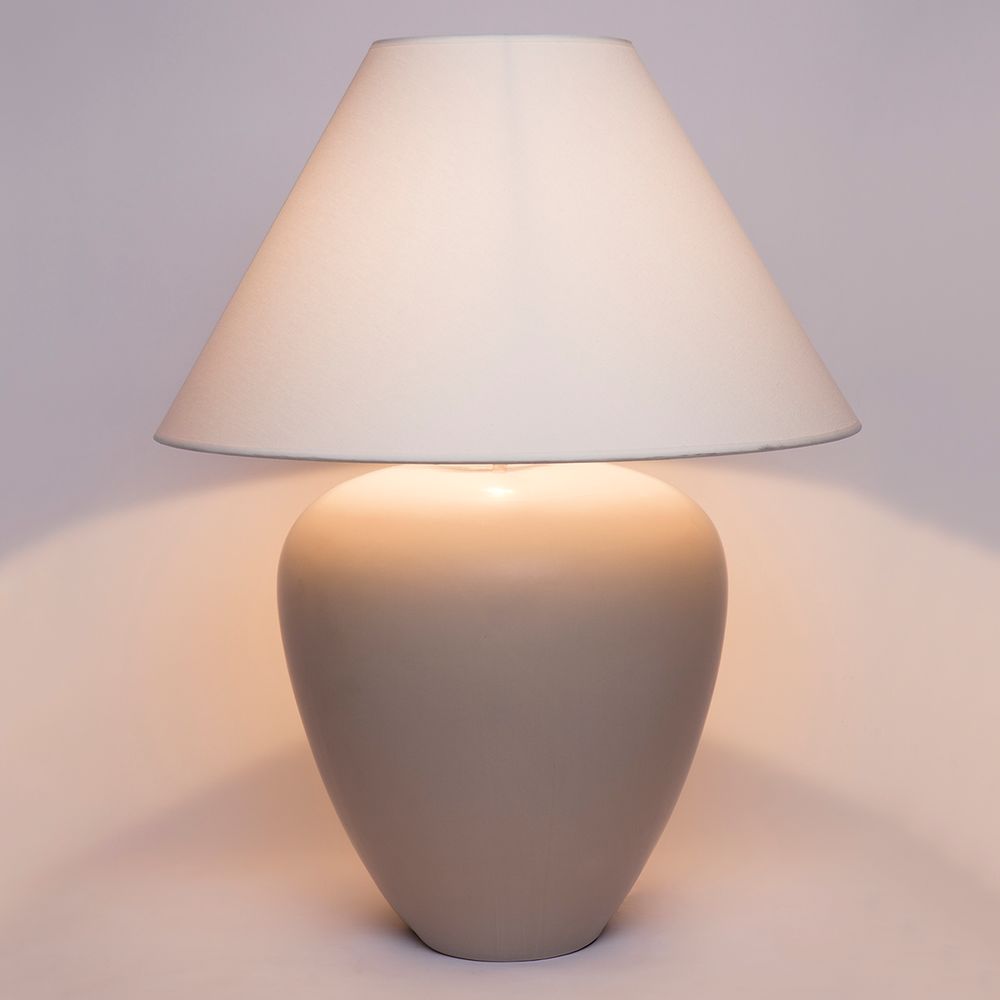 Picasso Table Lamp Natural Base With White Shade - B13287