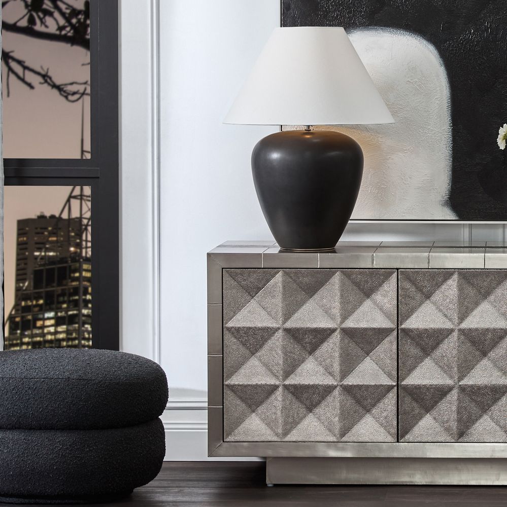 Picasso Table Lamp Black Base With White Shade - B13286