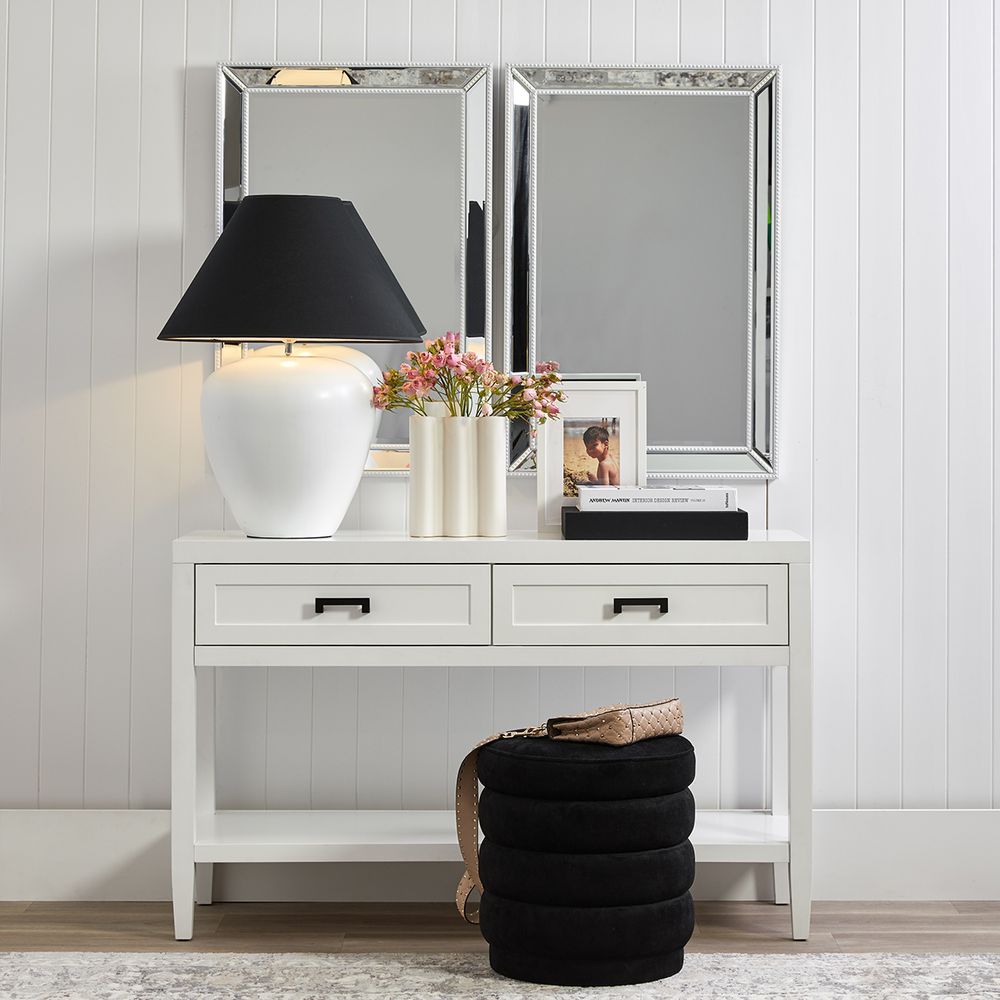 Picasso Table Lamp White Base With Black Shade - B13294