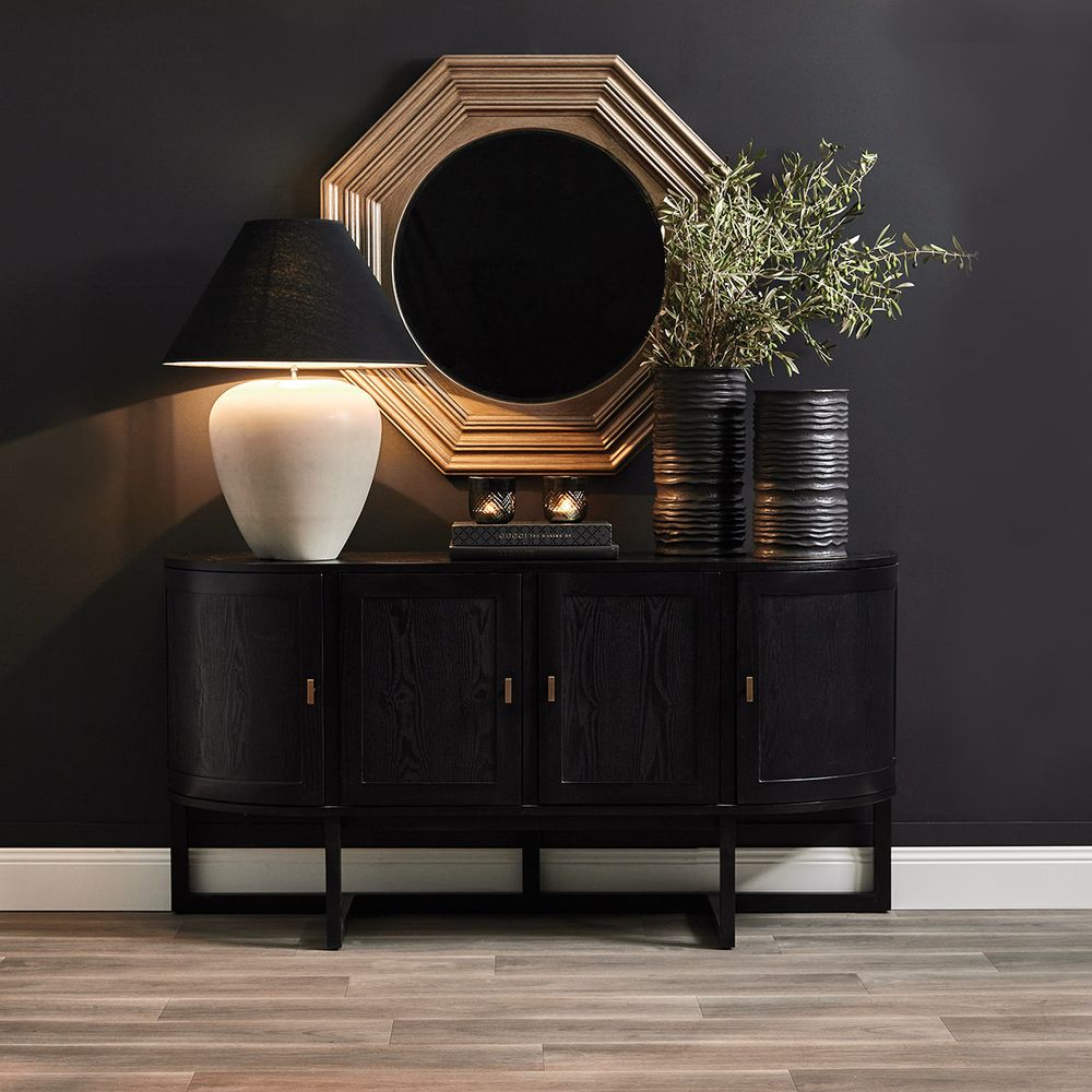 Picasso Table Lamp Natural Base With Black Shade - B13296