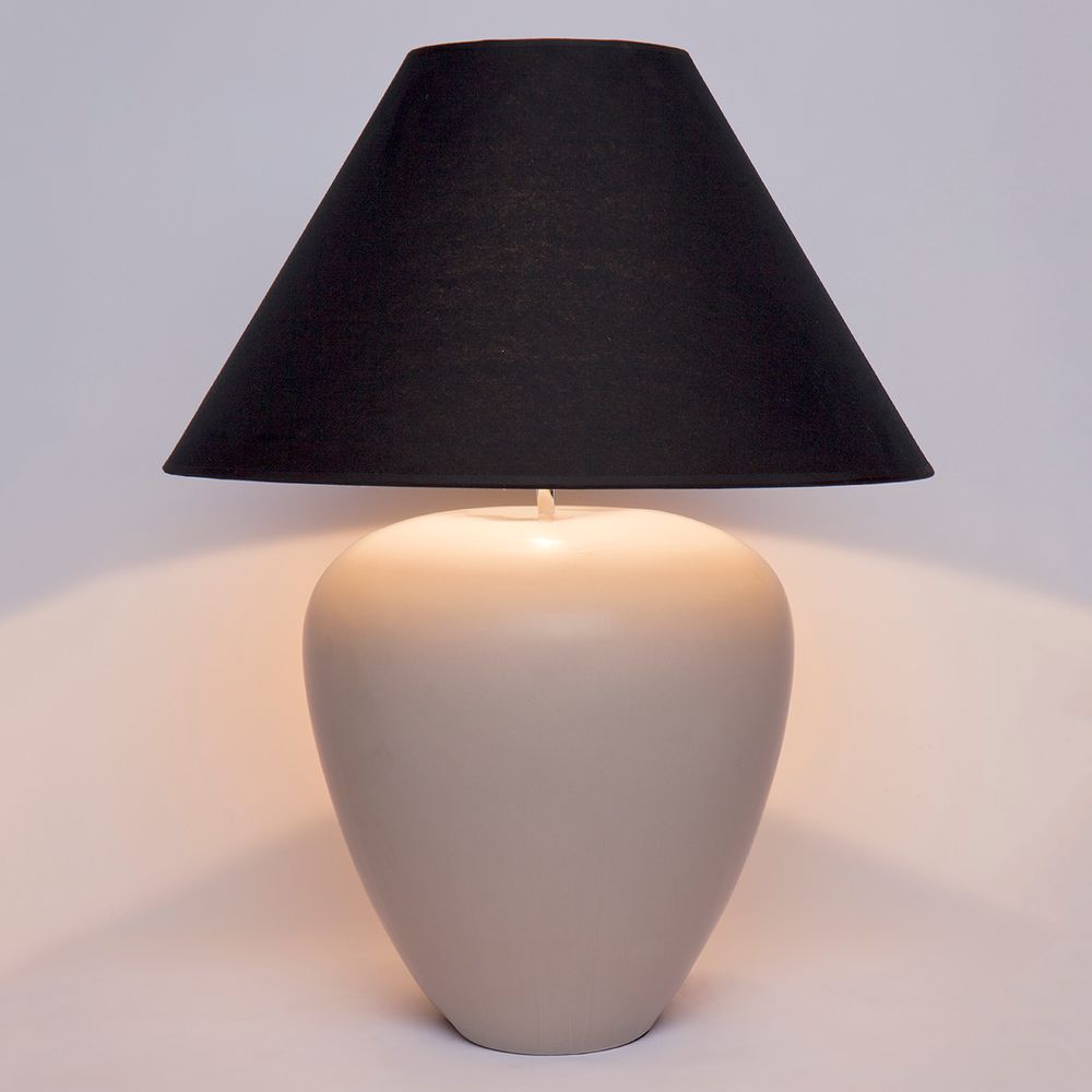 Picasso Table Lamp Natural Base With Black Shade - B13296