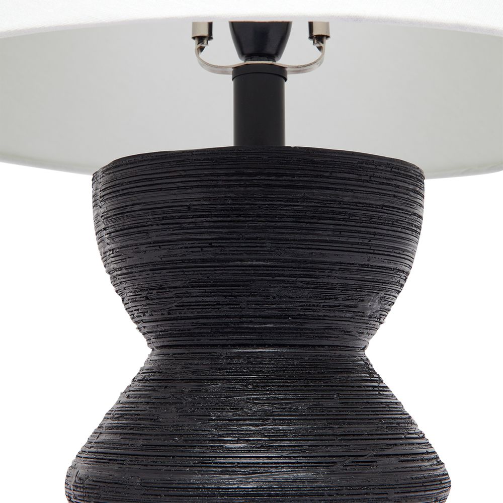 Bower Table Lamp Black Base With Natural Shade - 12246