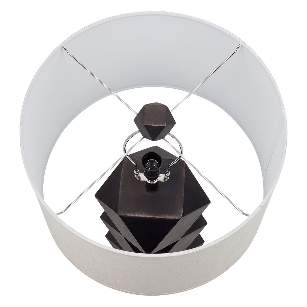 Berlin Table Lamp Black Base With Natural Shade - 12245