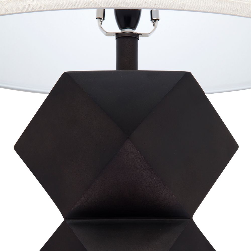 Berlin Table Lamp Black Base With Natural Shade - 12245