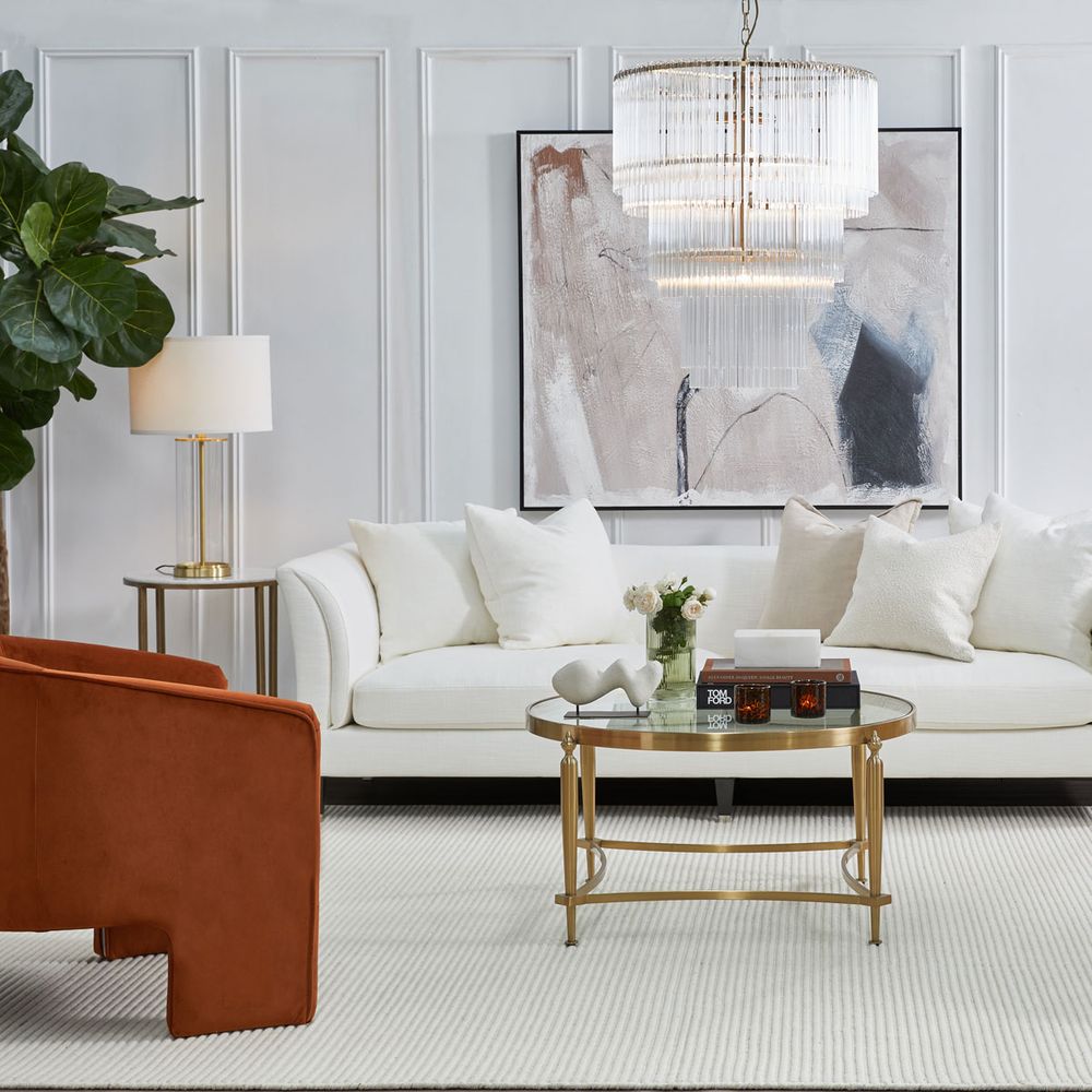 Left Bank Table Lamp Brass Base With White Shade - B12268