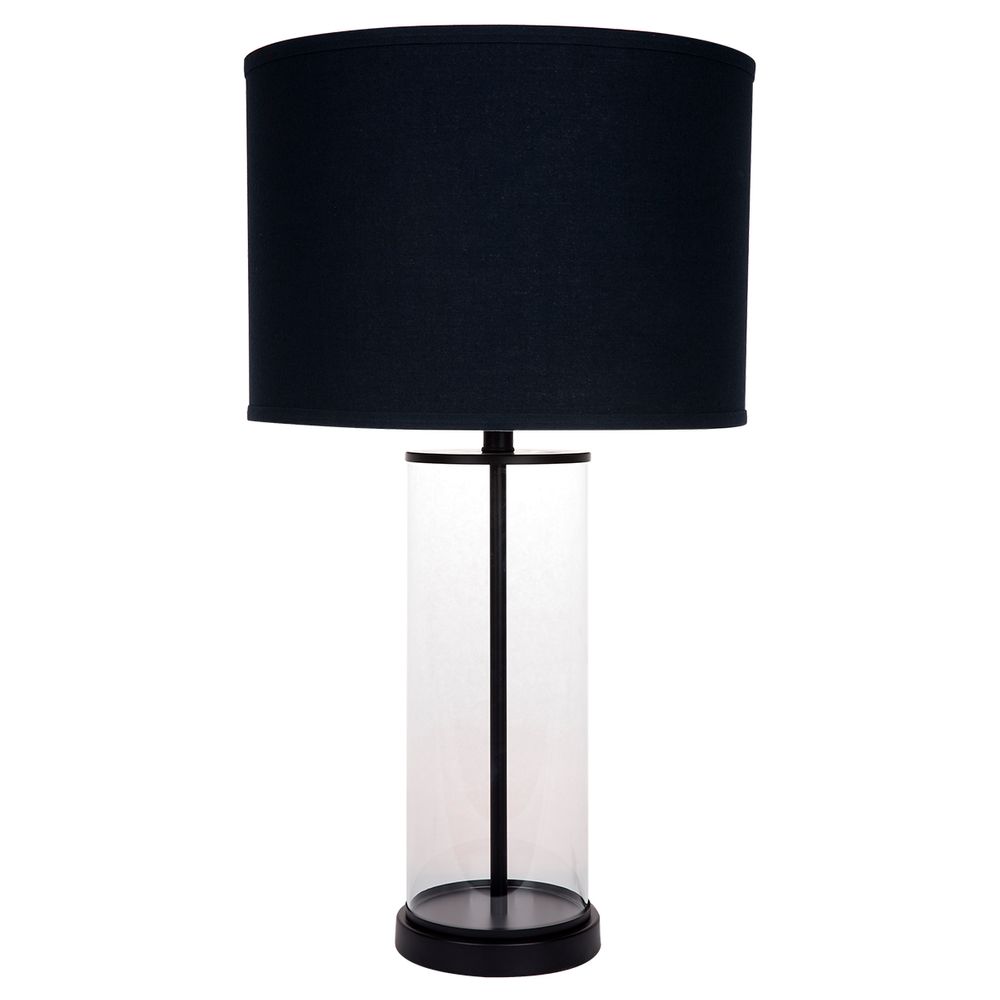 Left Bank Table Lamp Black Base With Black Shade - B12259