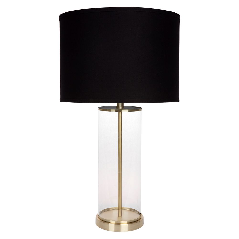 Left Bank Table Lamp Brass Base With Black Shade - B12267