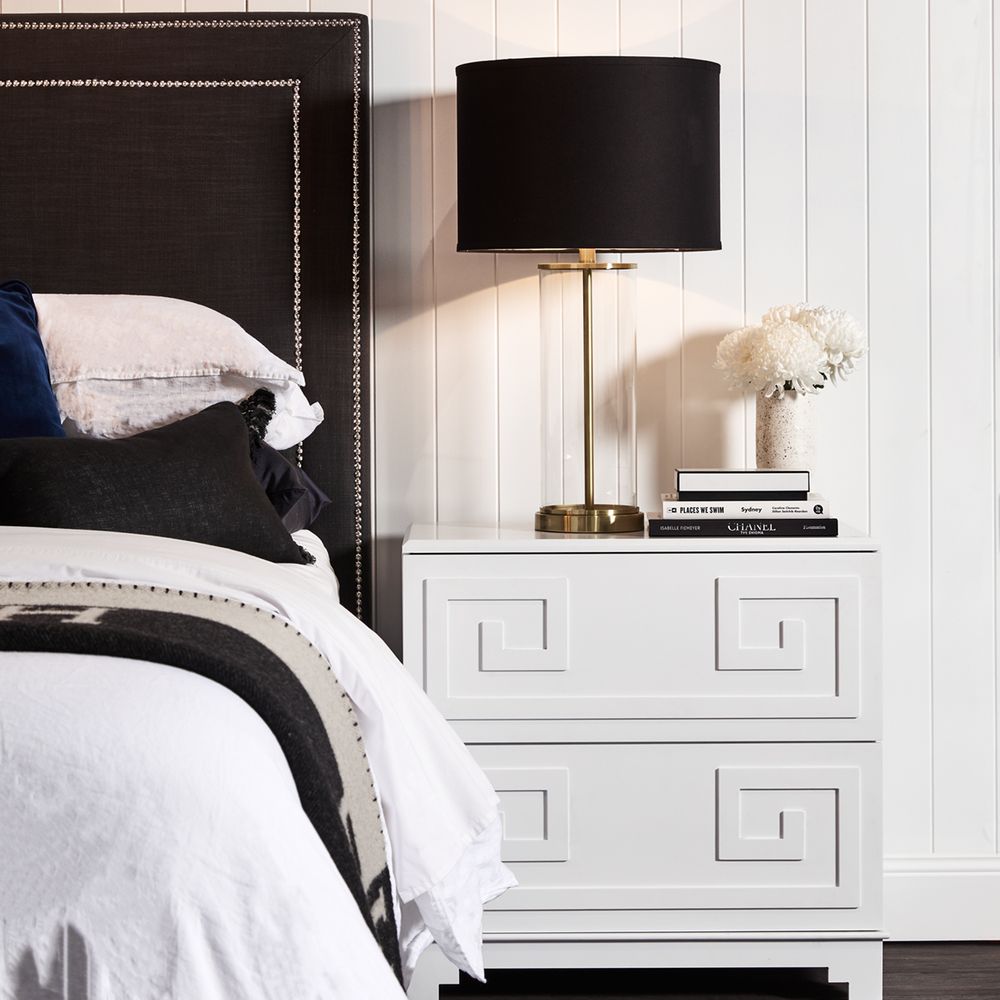 Left Bank Table Lamp Brass Base With Black Shade - B12267