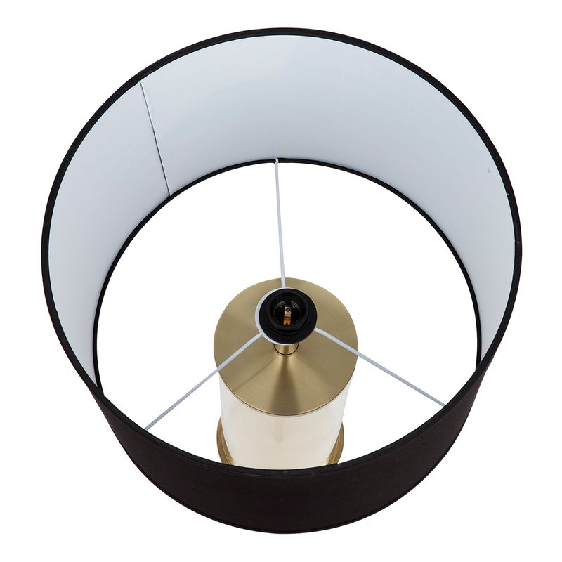 Left Bank Table Lamp Brass Base With Black Shade - B12267