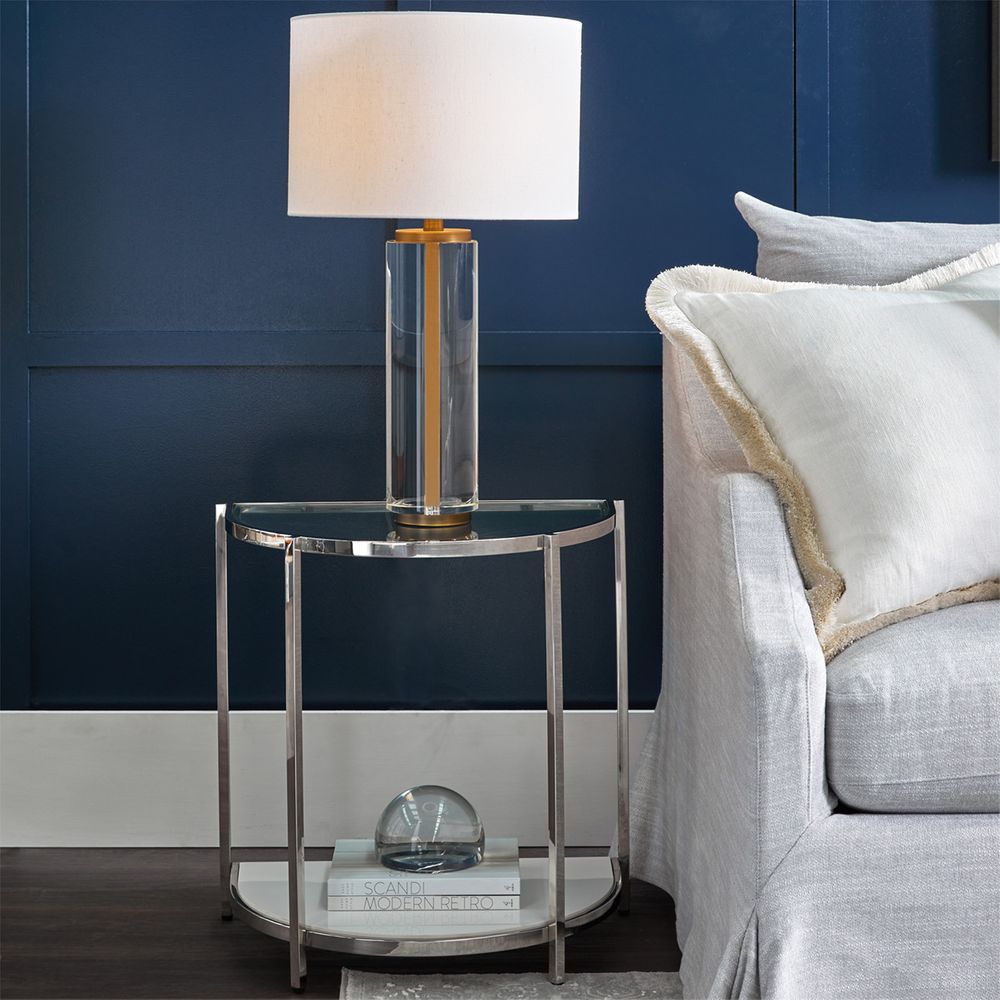 Forrester Table Lamp Brass Base With White Shade - 12184