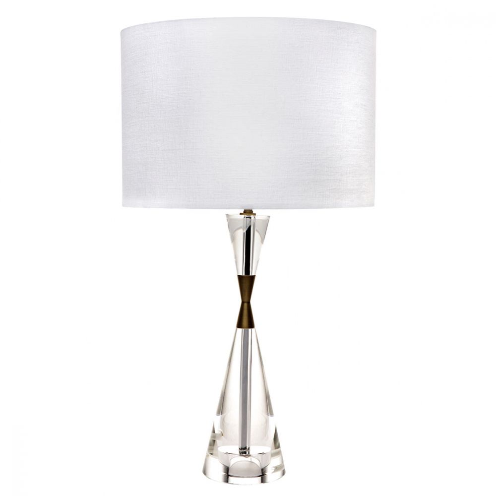 Spirit Table Lamp Nickel Base With White Shade - 12181