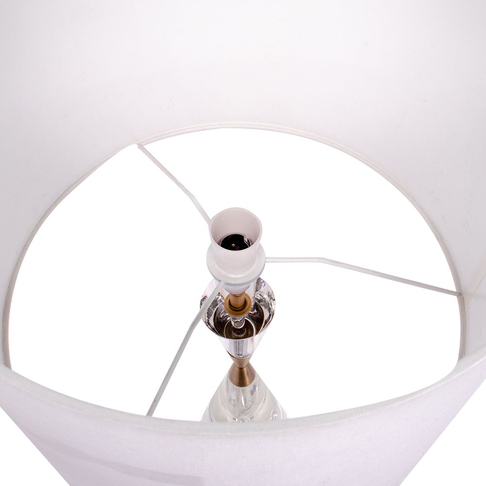 Spirit Table Lamp Nickel Base With White Shade - 12181