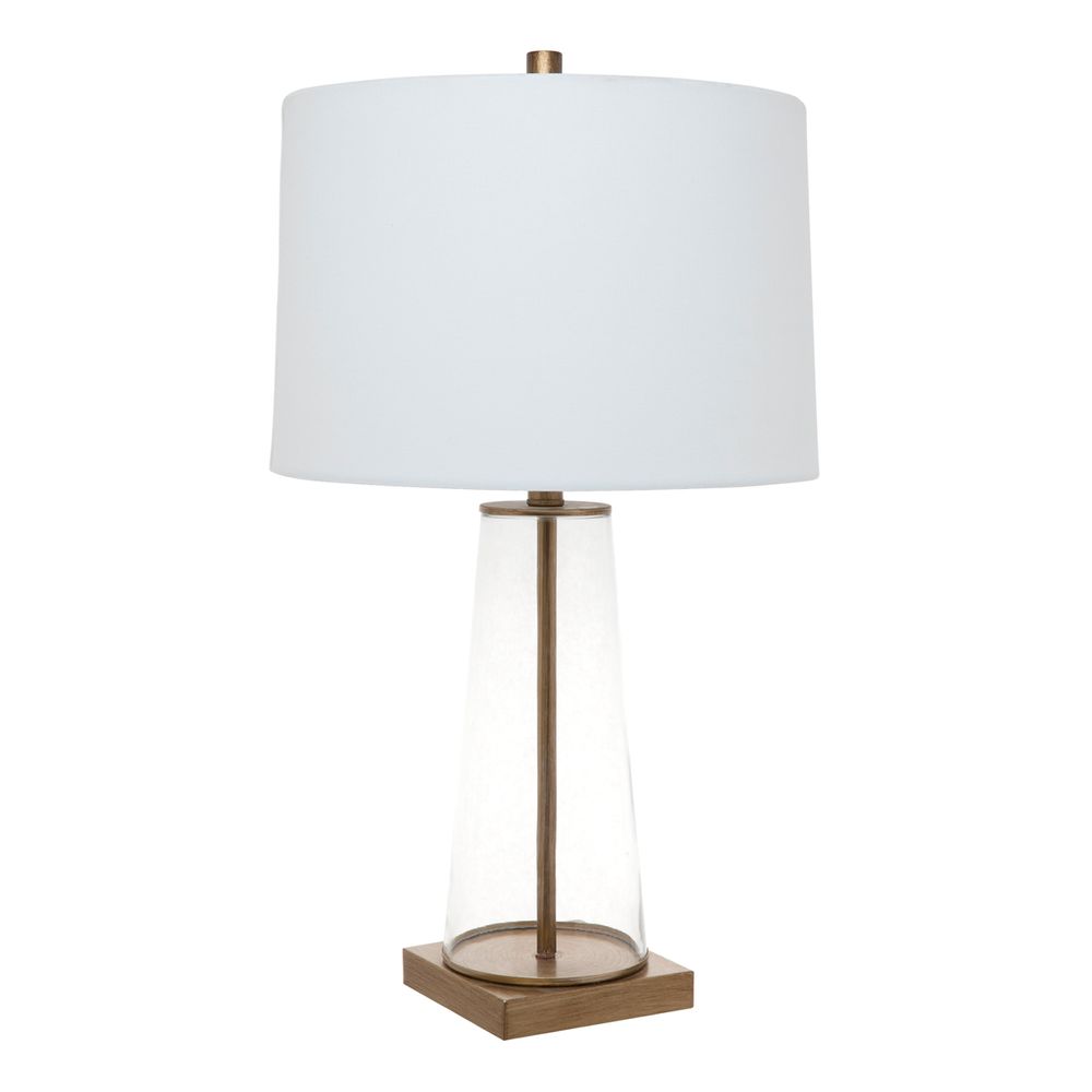 Aspen Table Lamp Antique Gold Base With White Shade - 13309