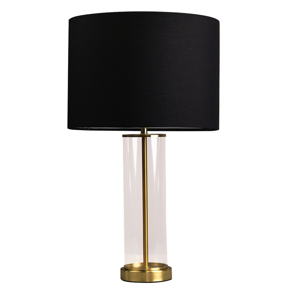 East Side Table Lamp Brass Base With Black Shade - 12376