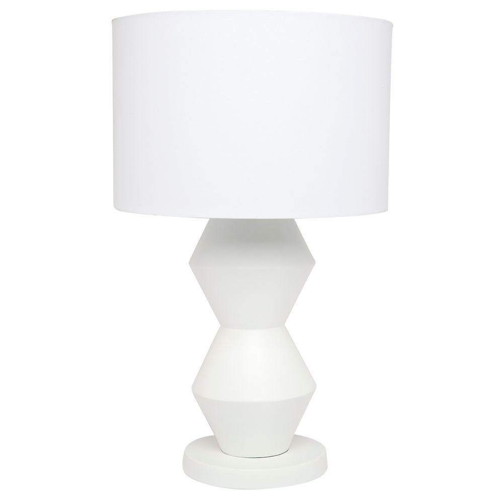 Abstract Table Lamp White Base With White Shade - 12281