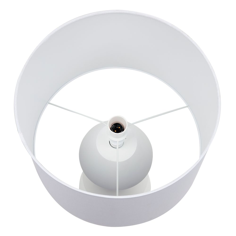 Abstract Table Lamp White Base With White Shade - 12281