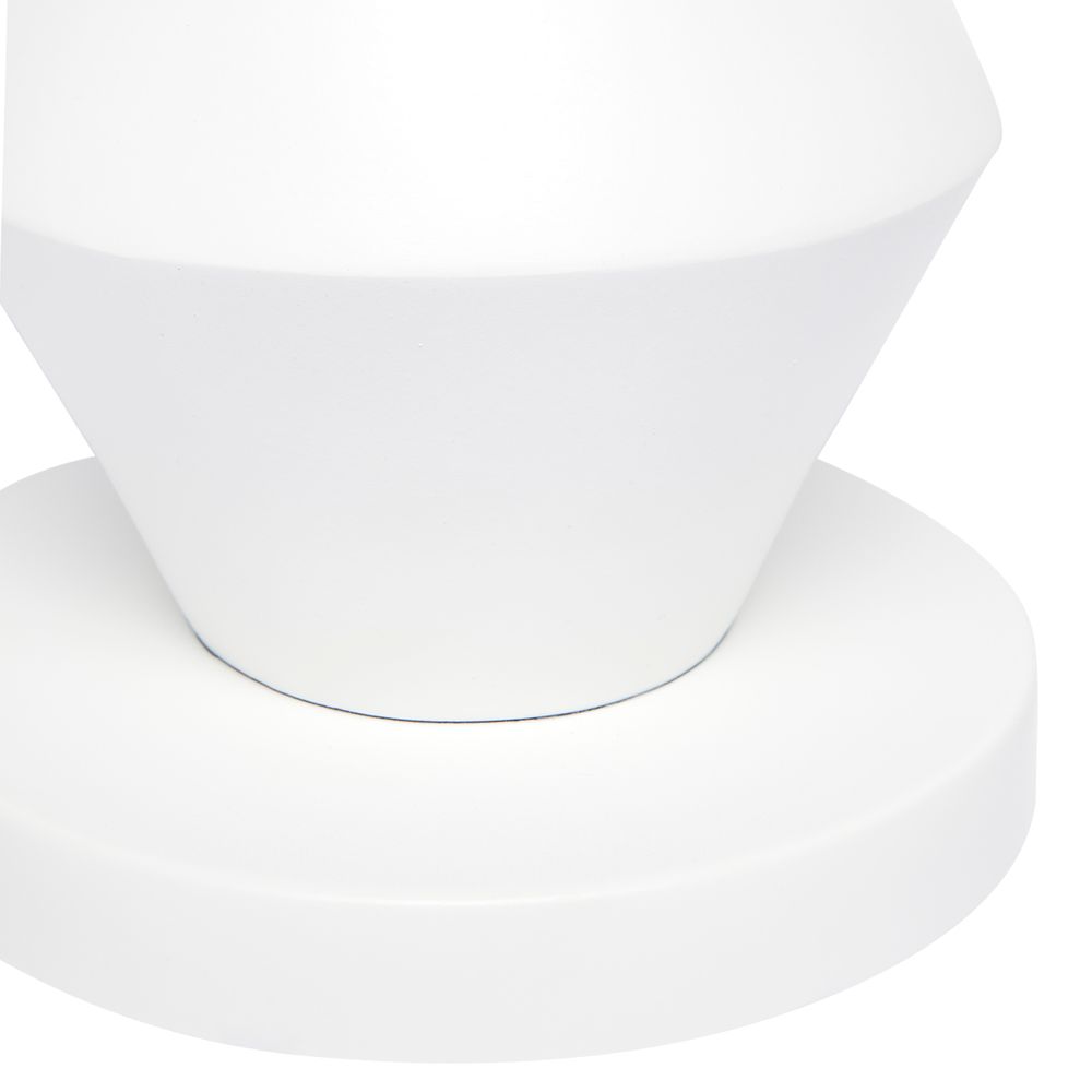 Abstract Table Lamp White Base With White Shade - 12281