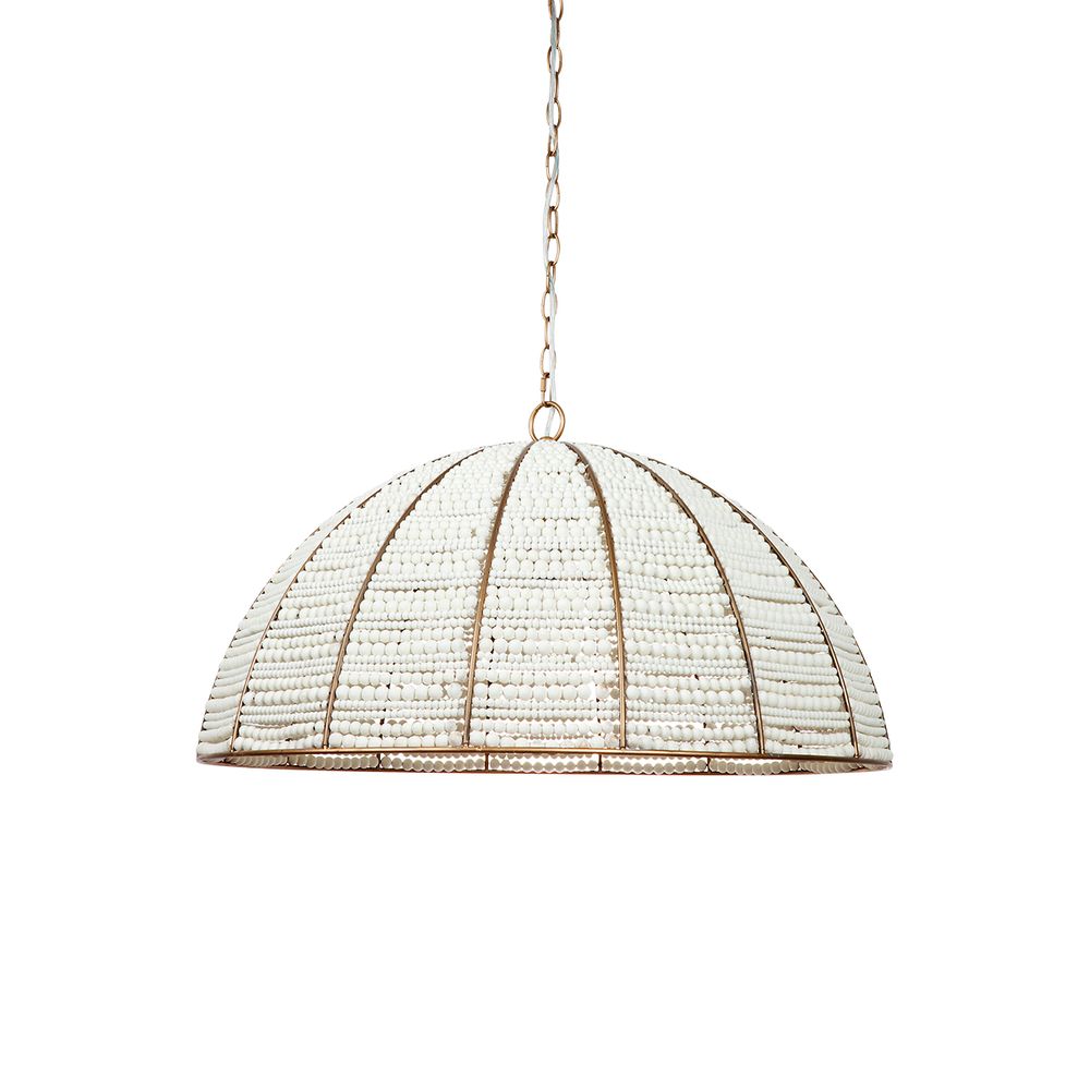 Sierra Beaded Dome Pendant Light White & Gold - 20730