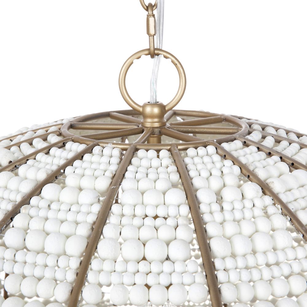 Sierra Beaded Dome Pendant Light White & Gold - 20730