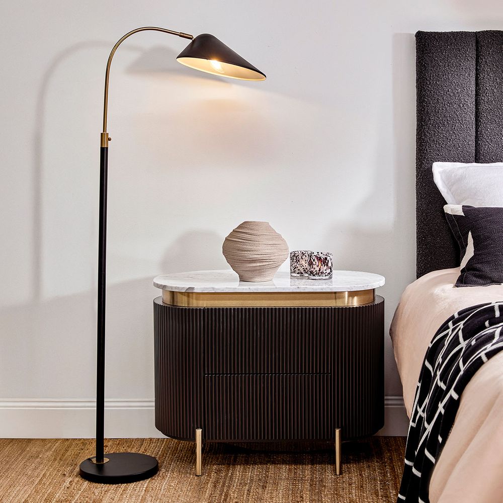 Kenya Floor Lamp Black & Brass - 12317